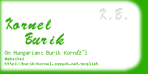 kornel burik business card